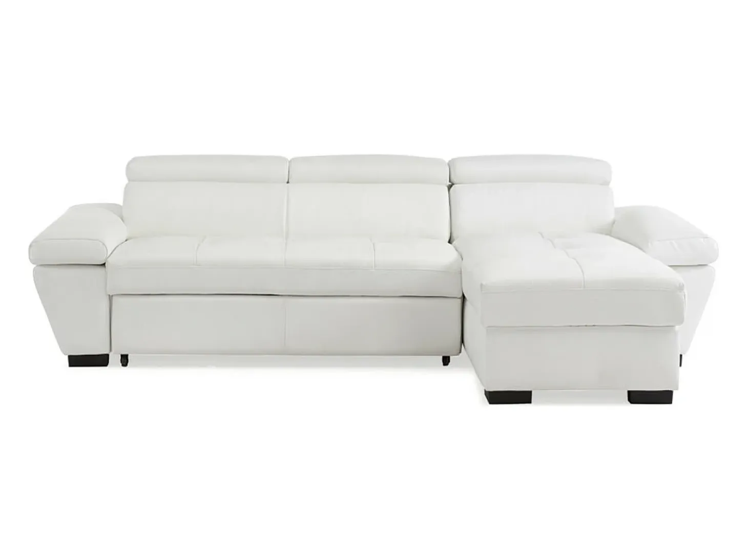Sofá cama rinconera derecha bimateria piel JONOVA - Blanco