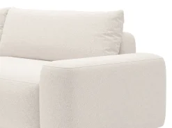 Sofá cama rinconera izquierda en tela texturizada color crema DAVISO