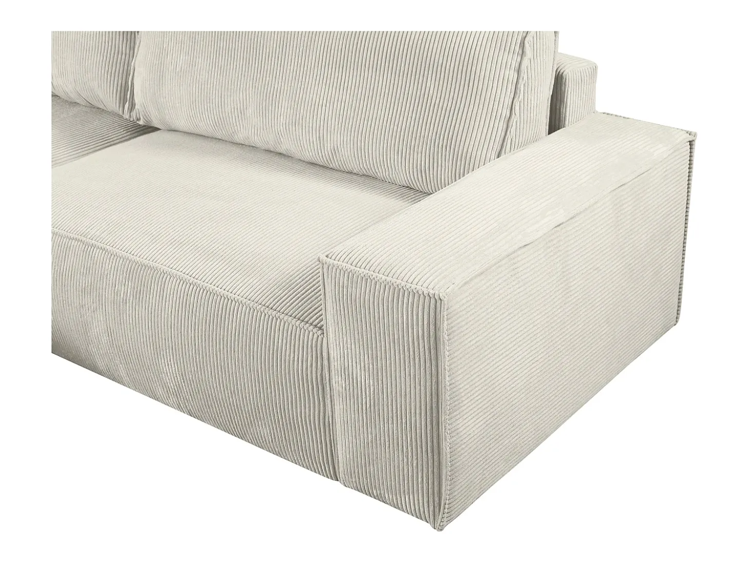 Sofá cama rinconera izquierda de pana beige - AMELIA de Pascal Morabito