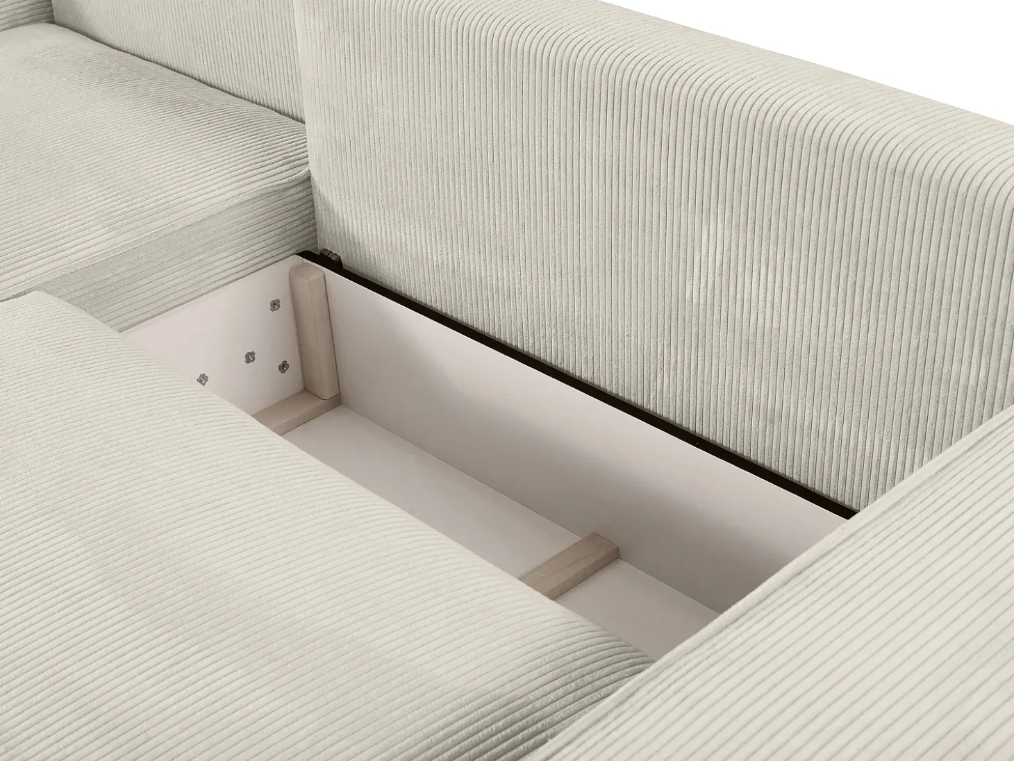 Sofá cama rinconera izquierda de pana beige - AMELIA de Pascal Morabito