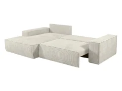Sofá cama rinconera izquierda de pana beige - AMELIA de Pascal Morabito