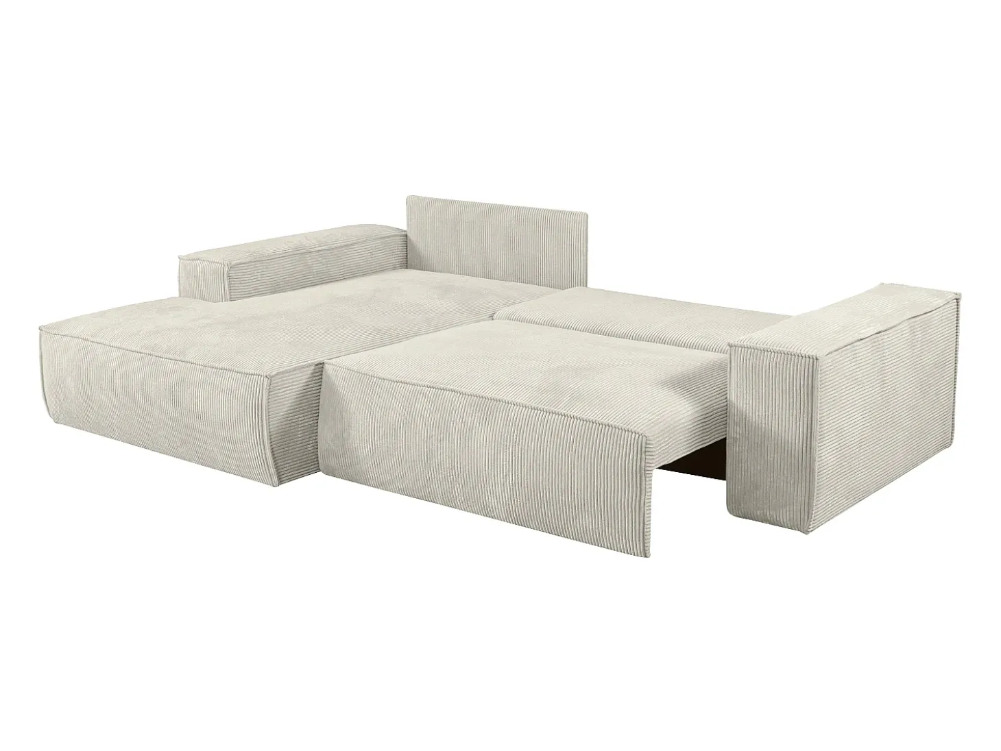Sofá cama rinconera izquierda de pana beige - AMELIA de Pascal Morabito