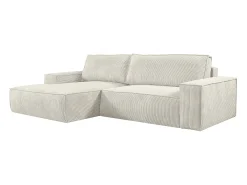 Sofá cama rinconera izquierda de pana beige - AMELIA de Pascal Morabito