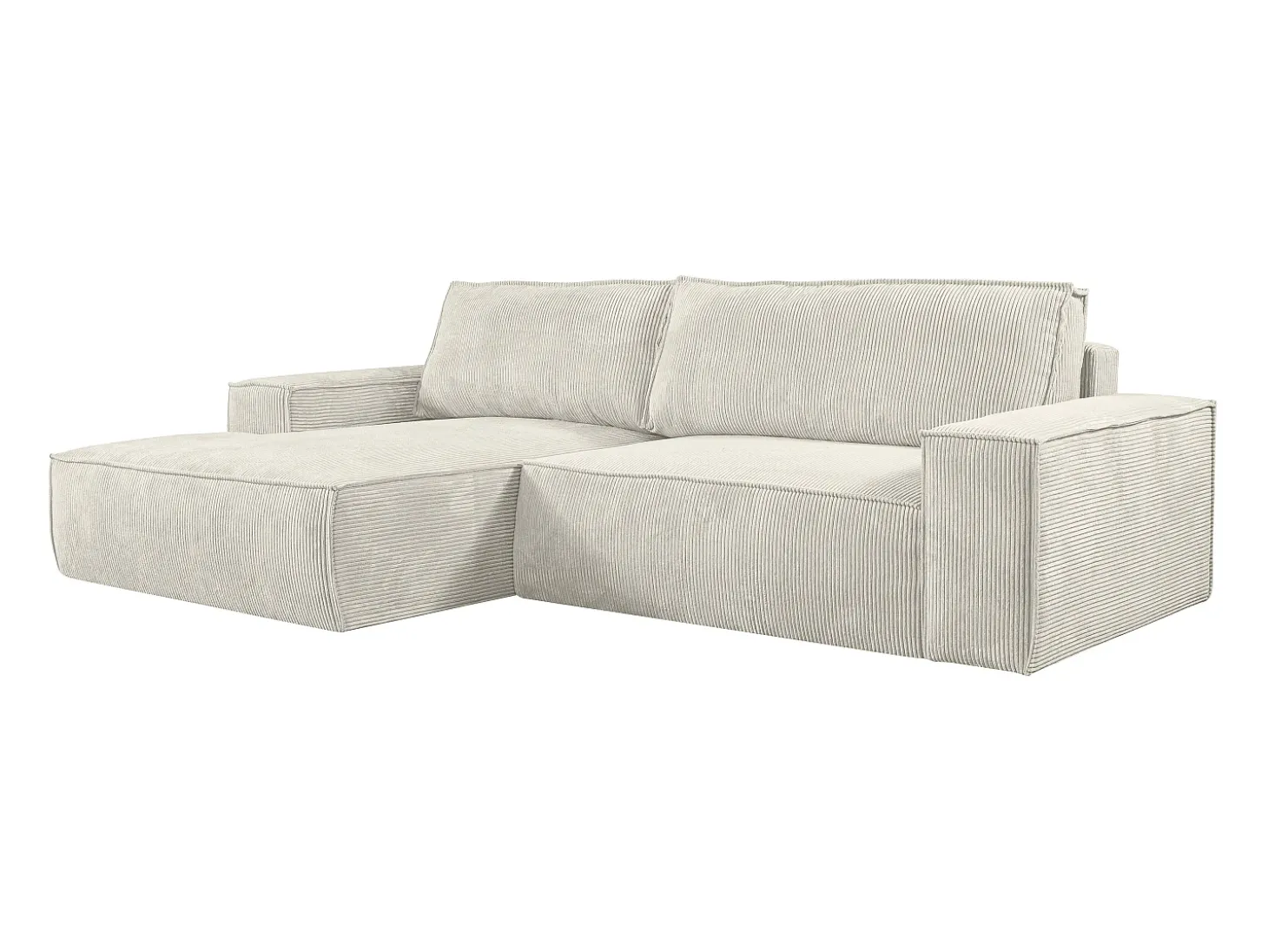 Sofá cama rinconera izquierda de pana beige - AMELIA de Pascal Morabito