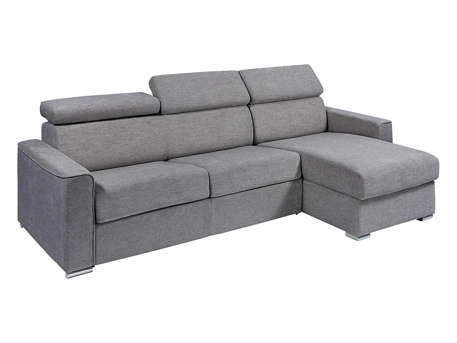 Sofá cama rinconera reversible con apertura italiana de tela beige Hasta 140cm de capacidad para dormir grosor 22 cm VIZIR