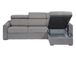 Sofá cama rinconera reversible con apertura italiana de tela beige Hasta 140cm de capacidad para dormir grosor 22 cm VIZIR