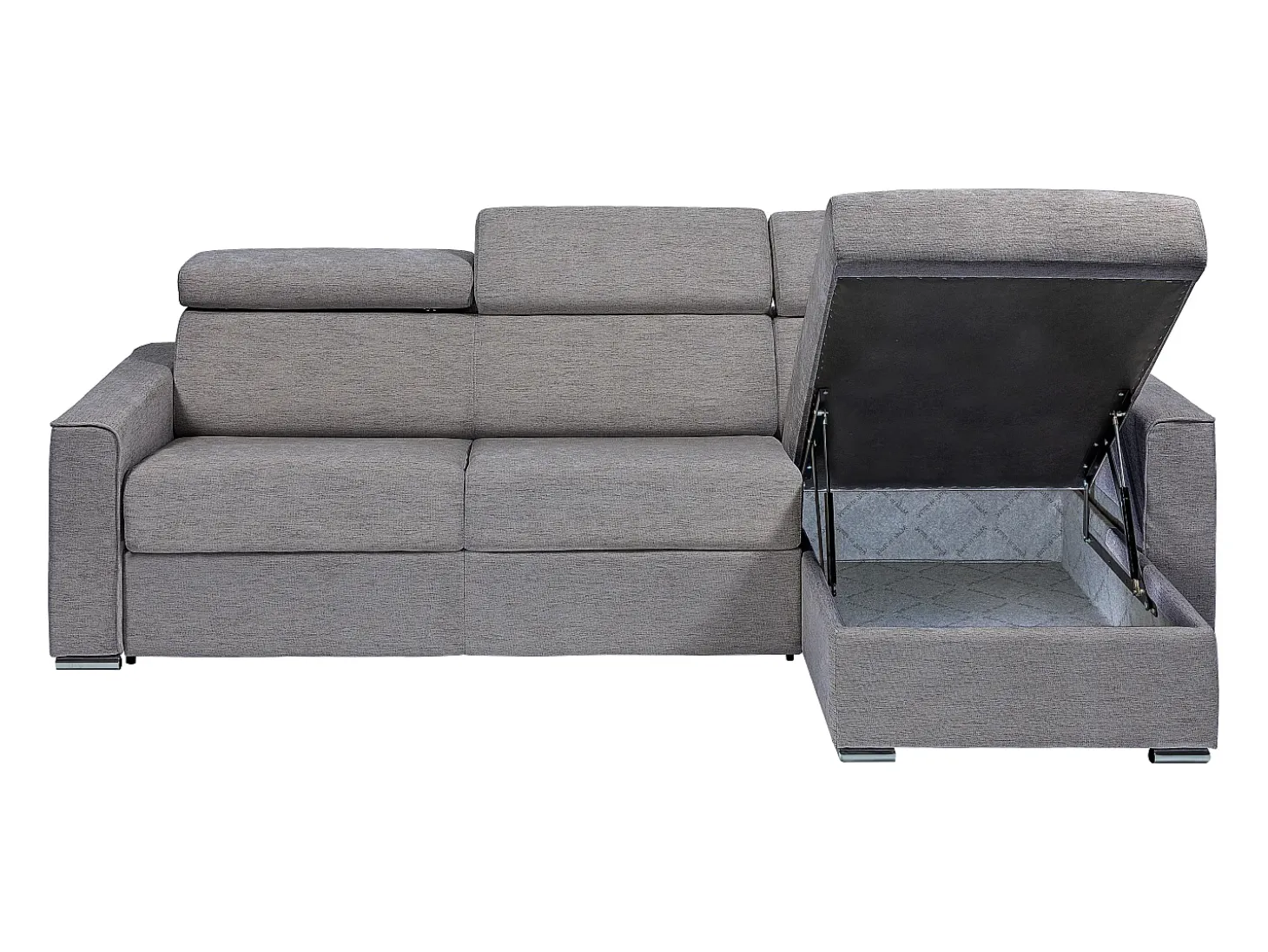 Sofá cama rinconera reversible con apertura italiana de tela beige Hasta 140cm de capacidad para dormir grosor 22 cm VIZIR