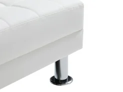 Sofá cama rinconera reversible de piel sintética blanco WILLIS II