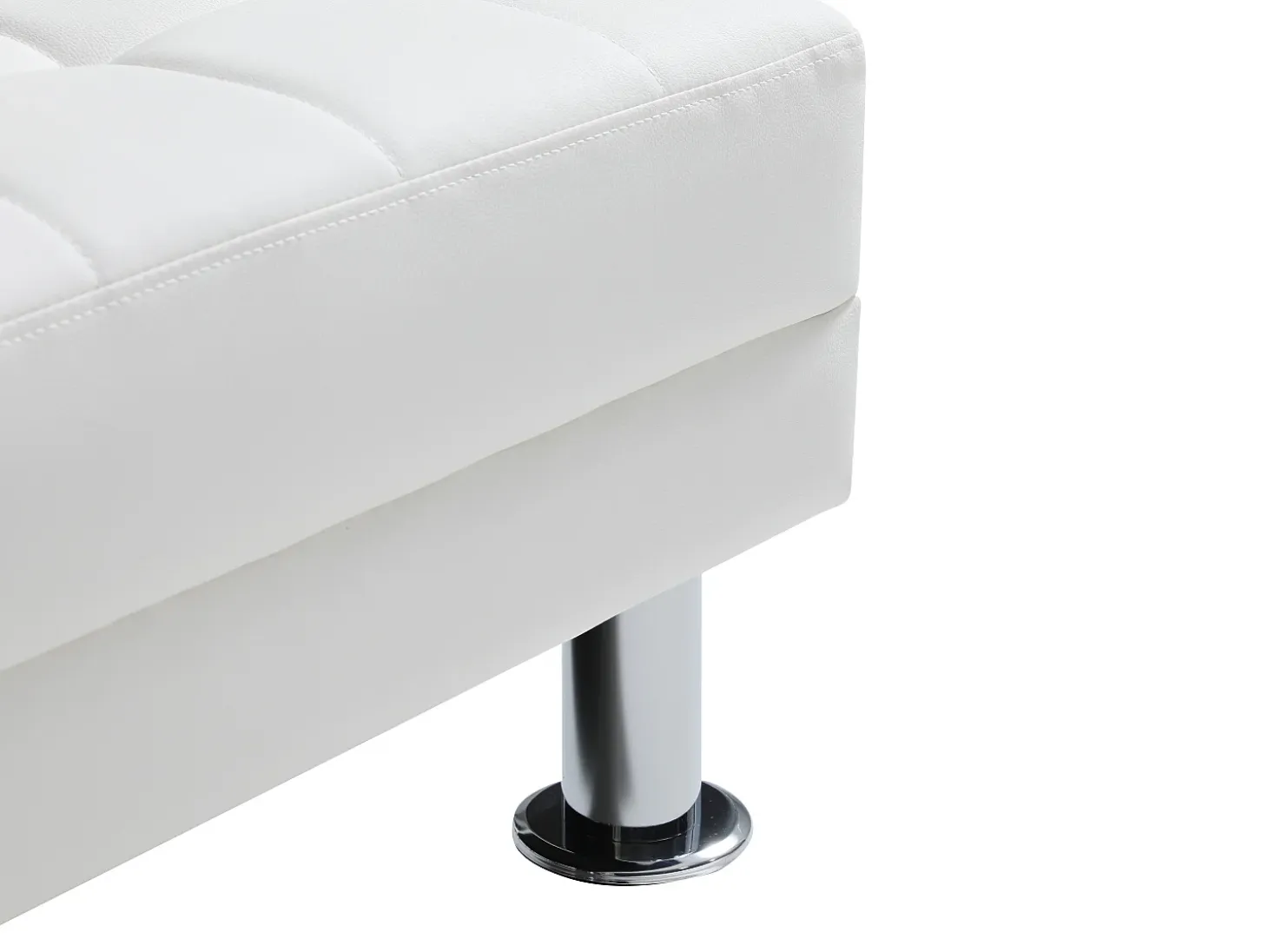 Sofá cama rinconera reversible de piel sintética blanco WILLIS II