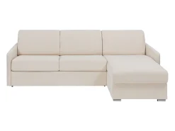 Sofá cama rinconera tipo italiano de tela beige Cama de 160 cm lamas de 22 cm CALIFE