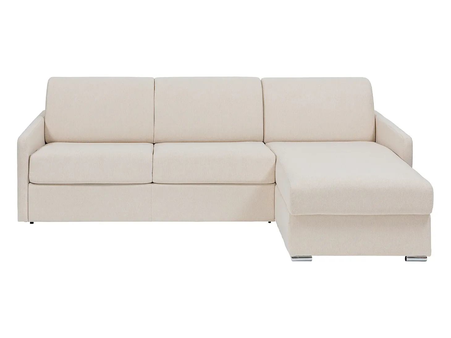 Sofá cama rinconera tipo italiano de tela beige Cama de 160 cm lamas de 22 cm CALIFE