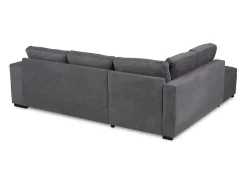 Sofá Cama Romeo Chaiselongue con Arcón, Puf y Estante Gris 249 cm