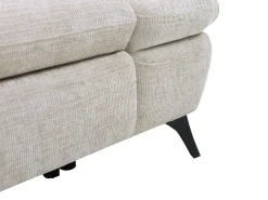 Sofá chaise longue izquierda en tela texturizada con almacenamiento beige MORAVA