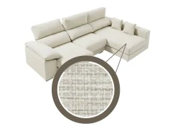 Sofá chaiselongue derecha Calgary 3 plazas deslizante y reclinable tela sorrento beige 290 cm