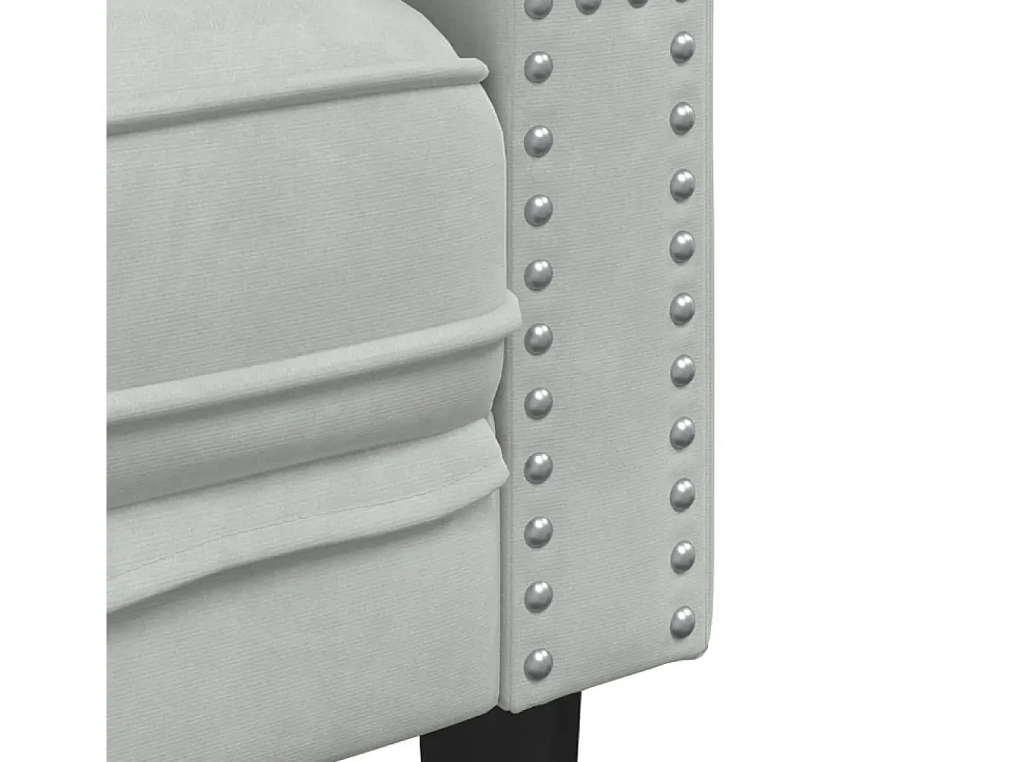 Sofá Chesterfield 2 plazas con cojines terciopelo gris claro