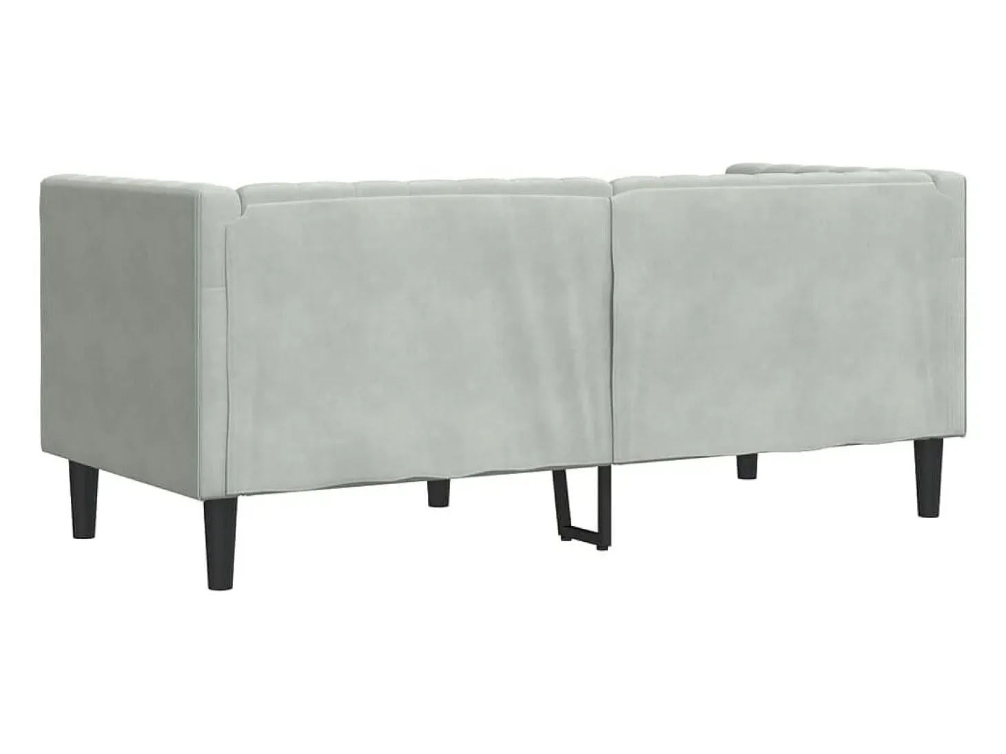 Sofá Chesterfield 2 plazas con cojines terciopelo gris claro
