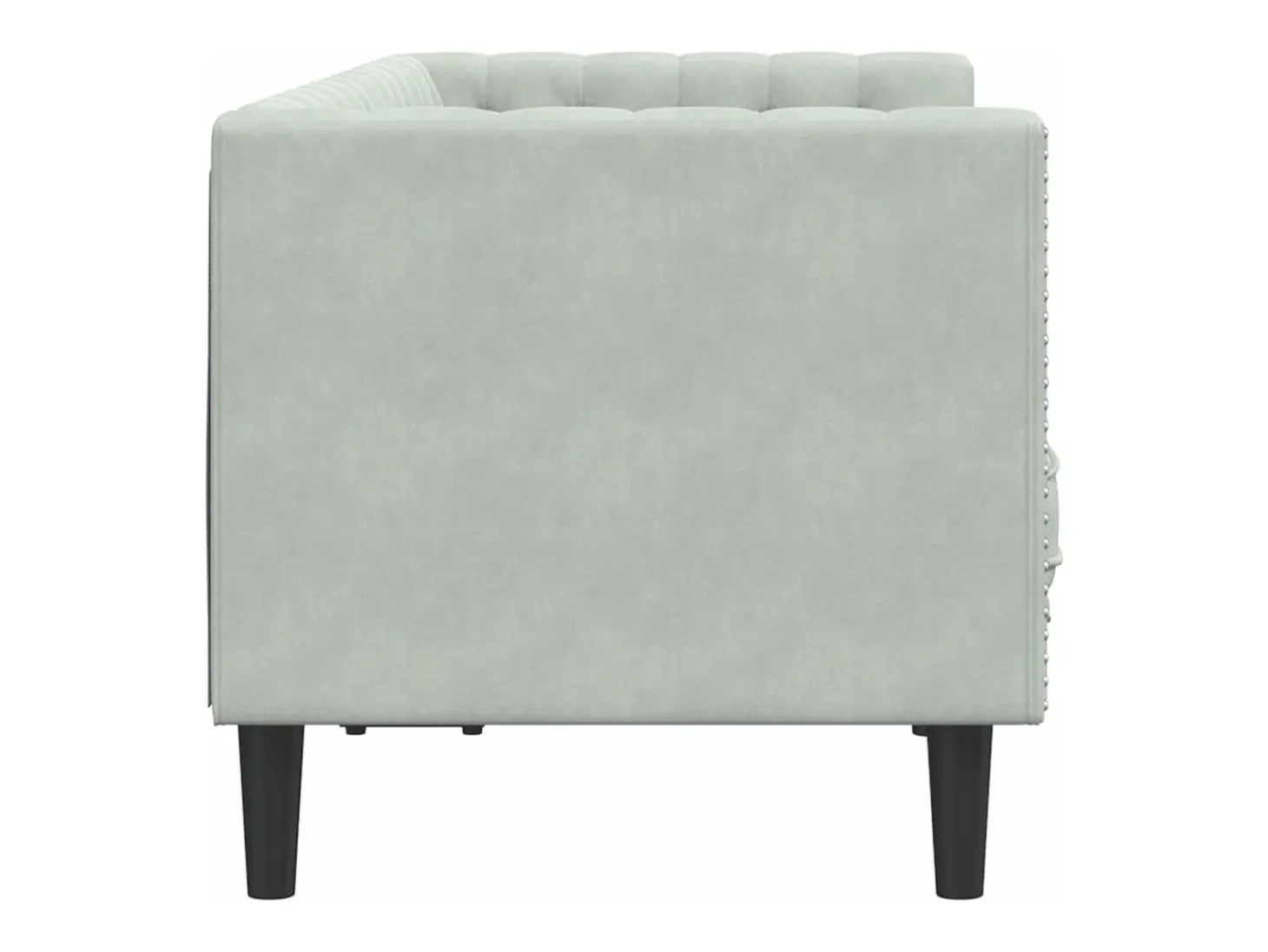 Sofá Chesterfield 2 plazas con cojines terciopelo gris claro