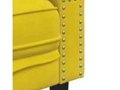 Sofá Chesterfield 3 plazas con cojines terciopelo amarillo