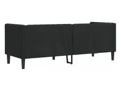 Sofá Chesterfield de 3 plazas cuero artificial negro