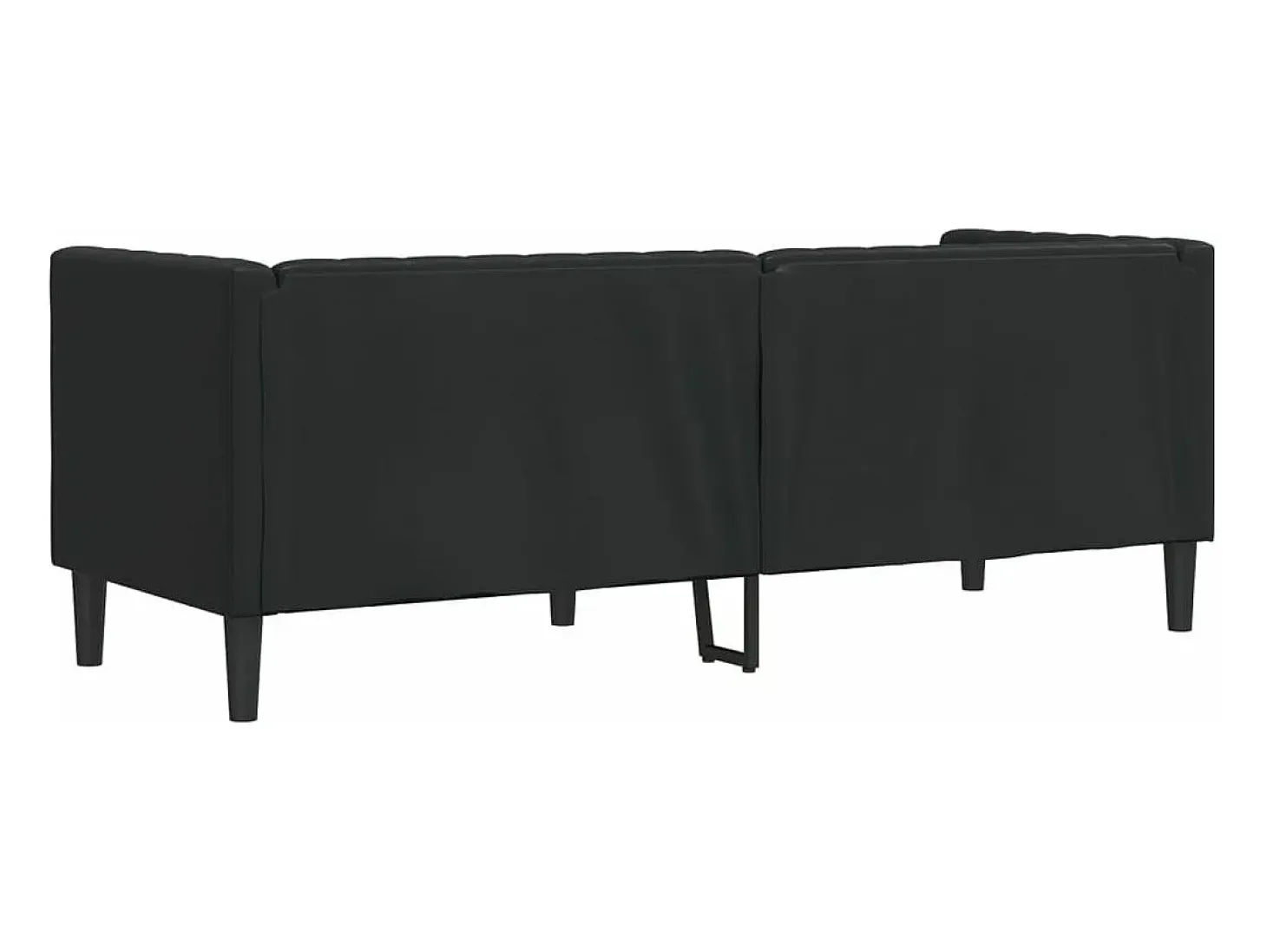 Sofá Chesterfield de 3 plazas cuero artificial negro