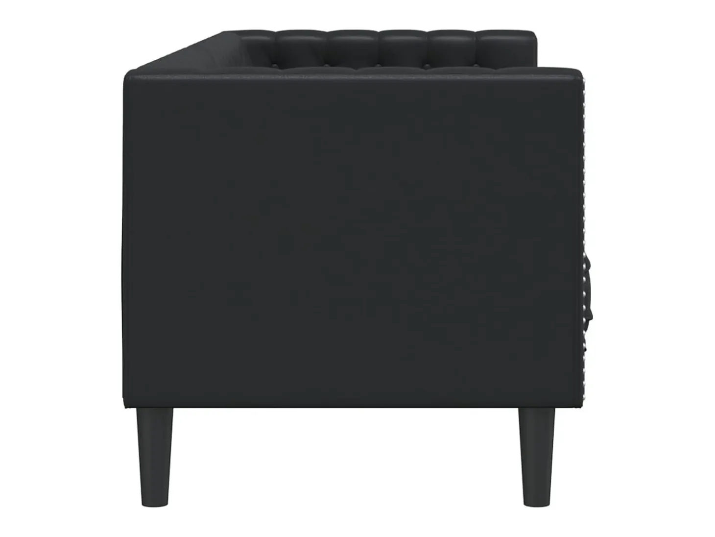 Sofá Chesterfield de 3 plazas cuero artificial negro
