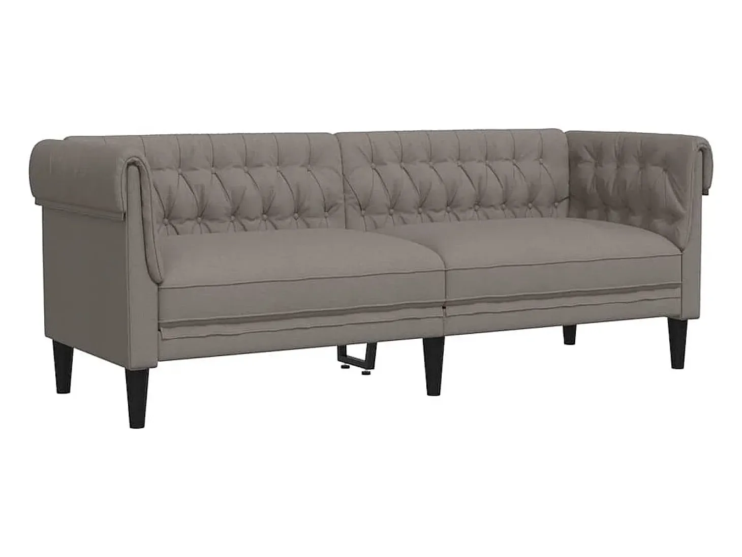 Sofá Chesterfield de 3 plazas tela gris taupe