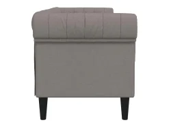 Sofá Chesterfield de 3 plazas tela gris taupe