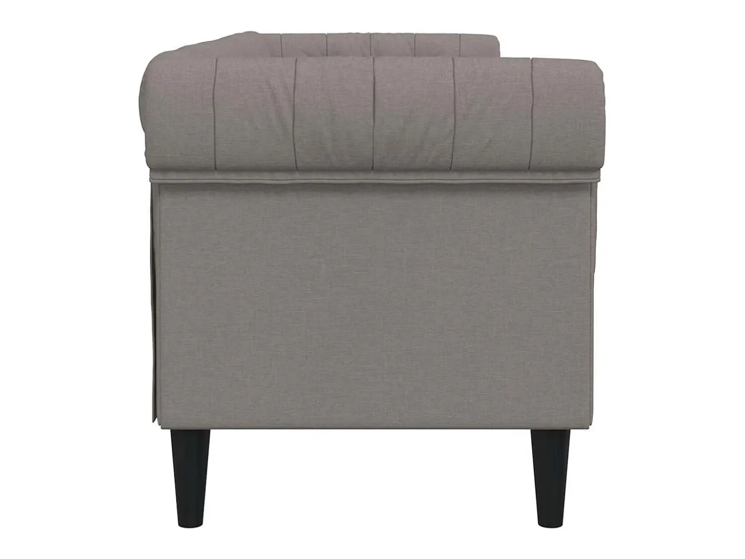 Sofá Chesterfield de 3 plazas tela gris taupe