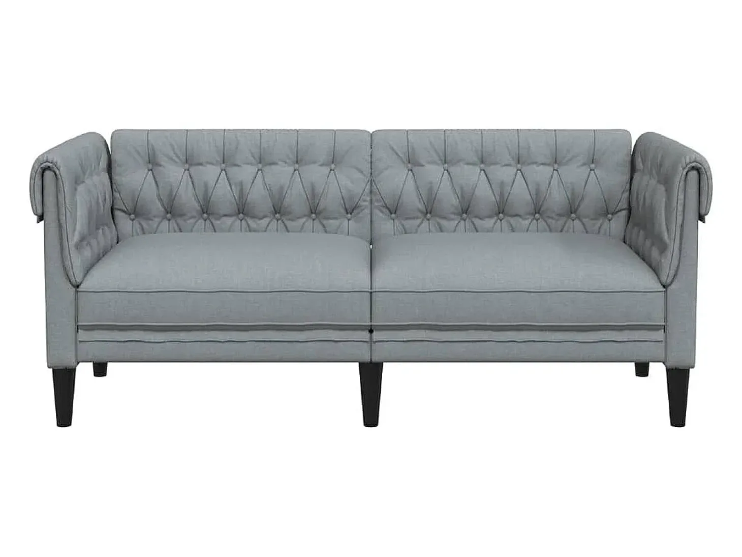 Sofá Chesterfield de 2 plazas tela gris claro