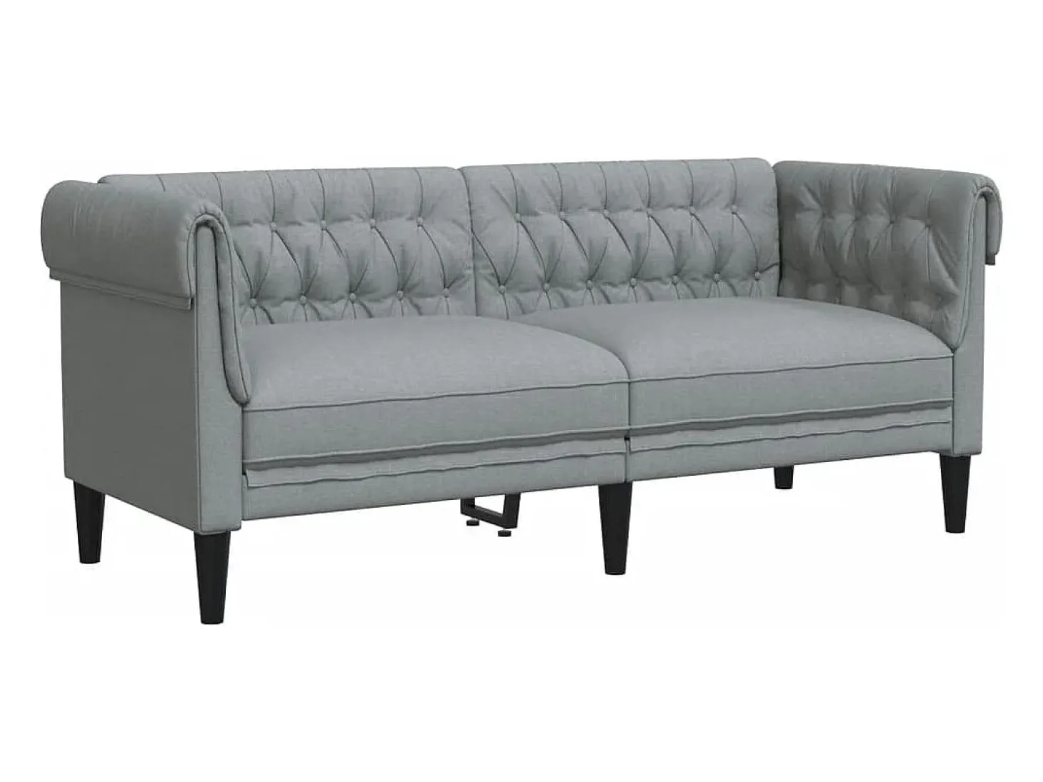 Sofá Chesterfield de 2 plazas tela gris claro