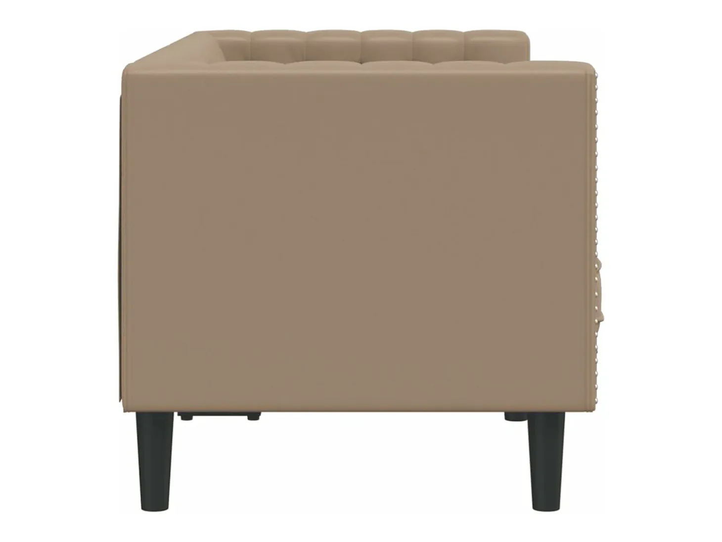 Sofá Chesterfield de 2 plazas cuero artificial marrón capuchino