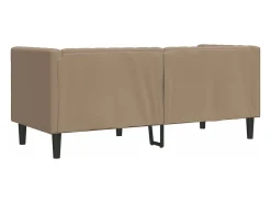 Sofá Chesterfield de 2 plazas cuero artificial marrón capuchino