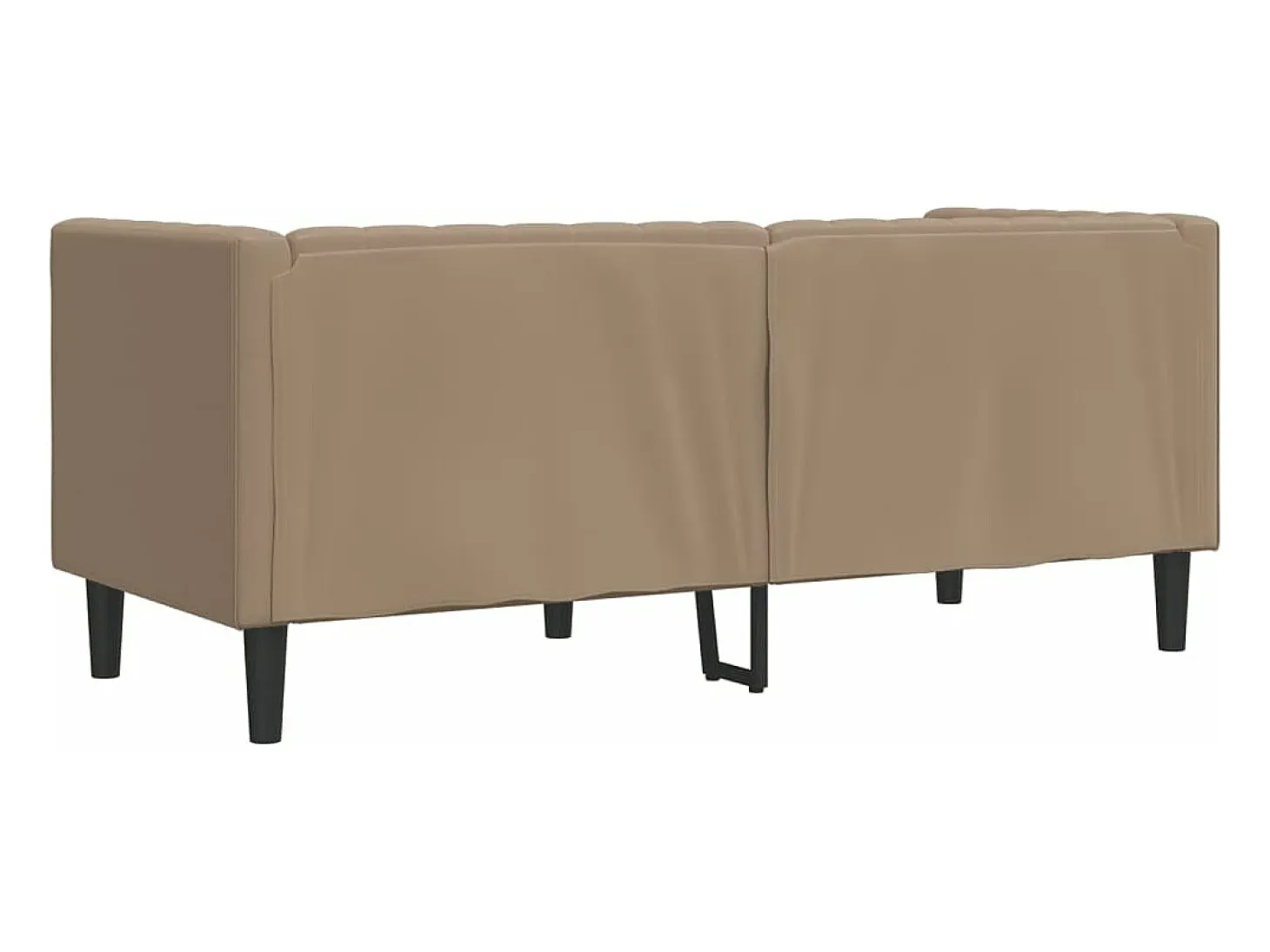Sofá Chesterfield de 2 plazas cuero artificial marrón capuchino