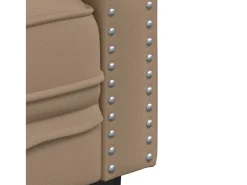 Sofá Chesterfield de 2 plazas cuero artificial marrón capuchino