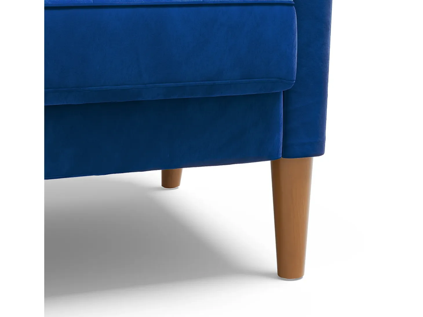 Sofá con 2 escandinavos 2 asientos, mini sofá de sillón en terciopelo de loveseat, sillón de sala de estar con reposabrazos, 121x77x87cm - azul