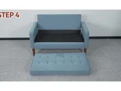 Sofá con 2 escandinavos 2 plazas, mini sofá de brazo enrollado en terciopelo de loveseat, sillón de sala de estar con reposabrazos, 121x77x87cm - gris