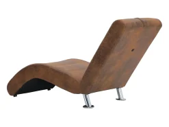 Sofá con almohada de piel de ante artificial marrón ES73644