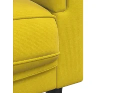 Sofá con cojines 3 plazas terciopelo amarillo