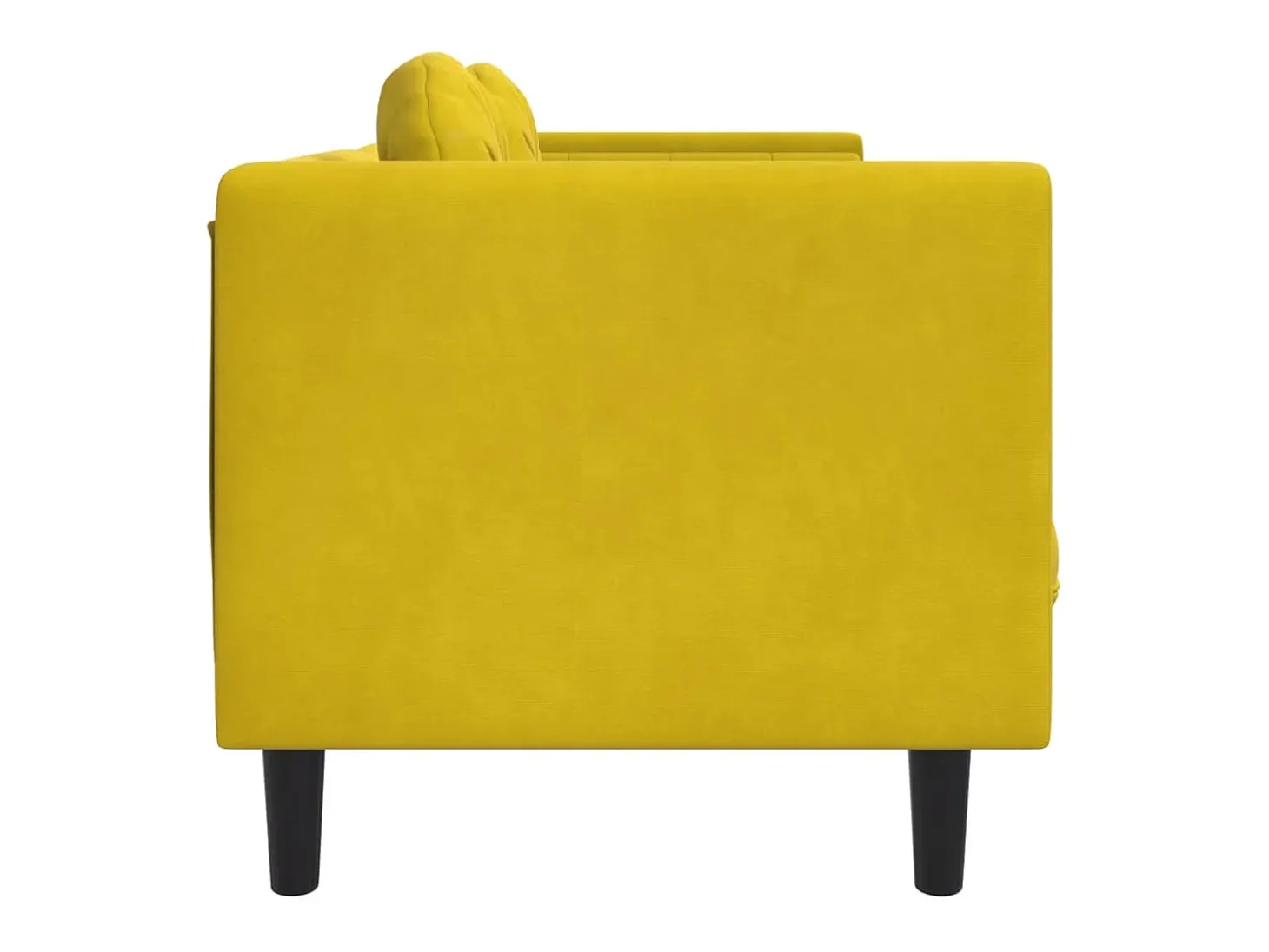 Sofá con cojines 2 plazas terciopelo amarillo
