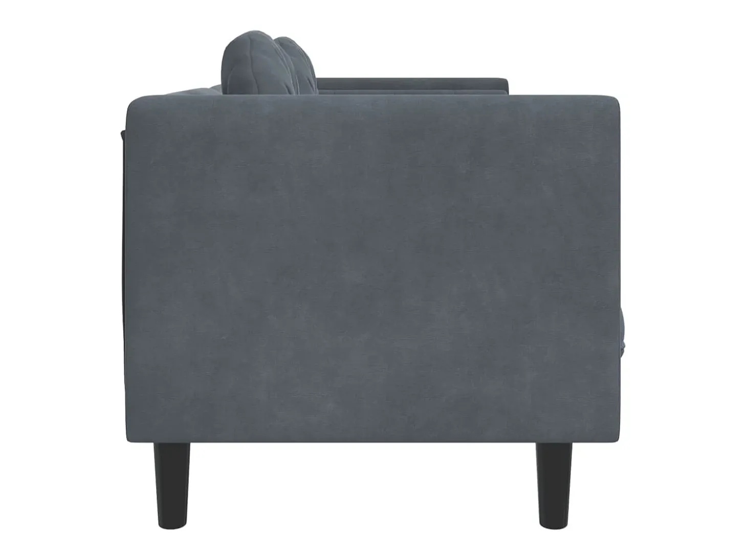 Sofá con cojines 3 plazas terciopelo gris oscuro
