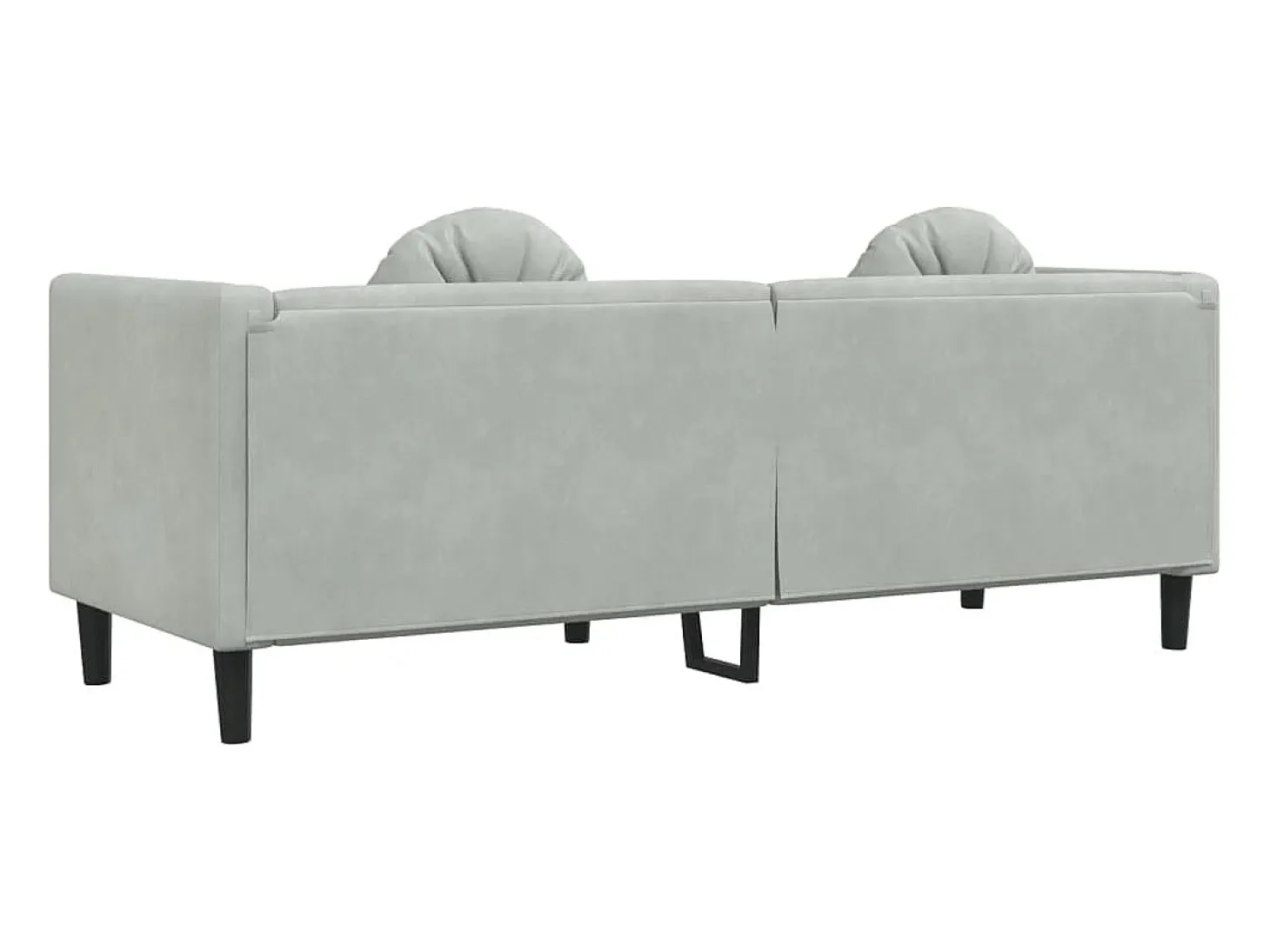 Sofá con cojines de 3 plazas terciopelo gris claro