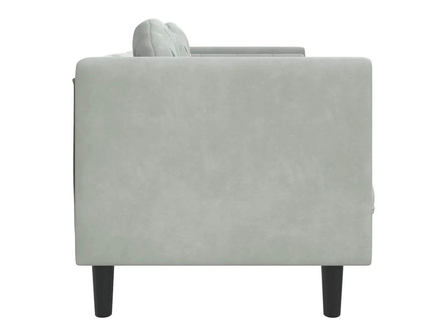 Sofá con cojines de 3 plazas terciopelo gris claro