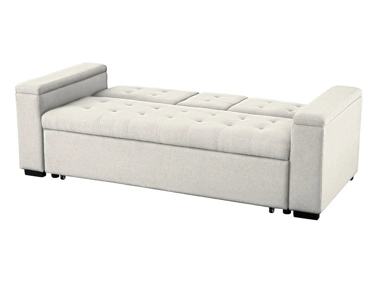 Sofá convertible 3 plazas en tela beige NOHO