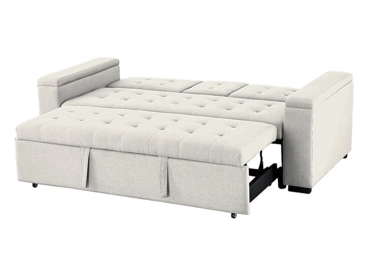 Sofá convertible 3 plazas en tela beige NOHO