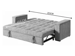 Sofá convertible 3 plazas en tela beige NOHO