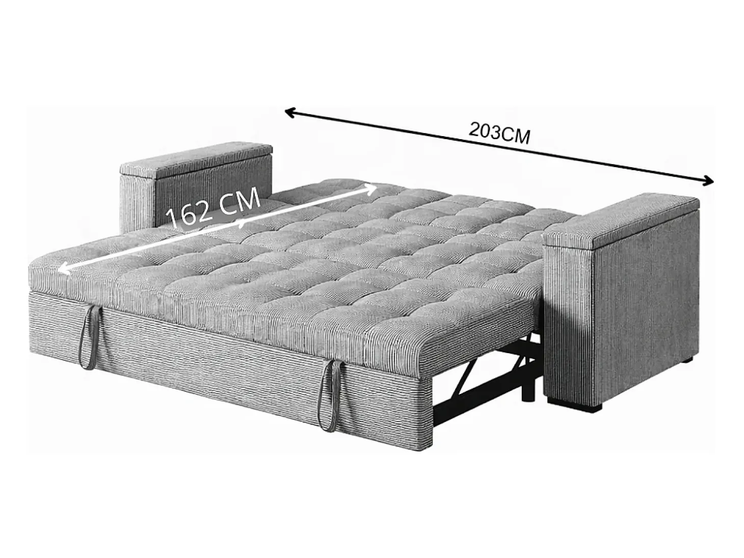 Sofá convertible 3 plazas en tela beige NOHO