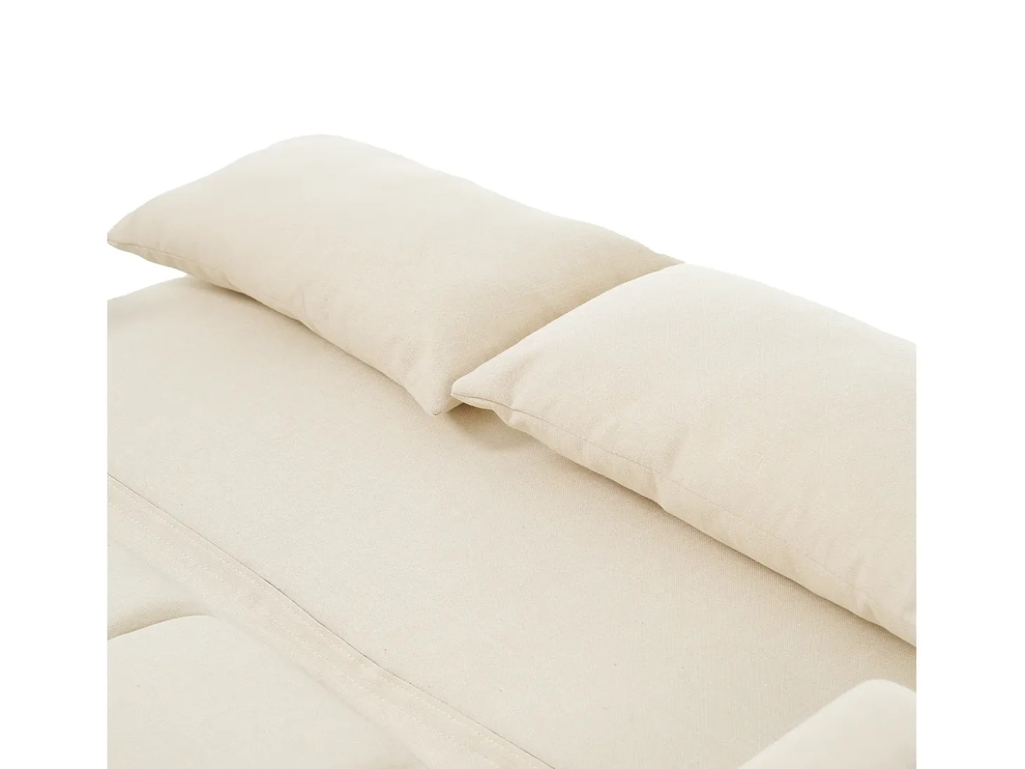 Sofá convertible con brazos y respaldo regulable - lino beige - para salón y dormitorio