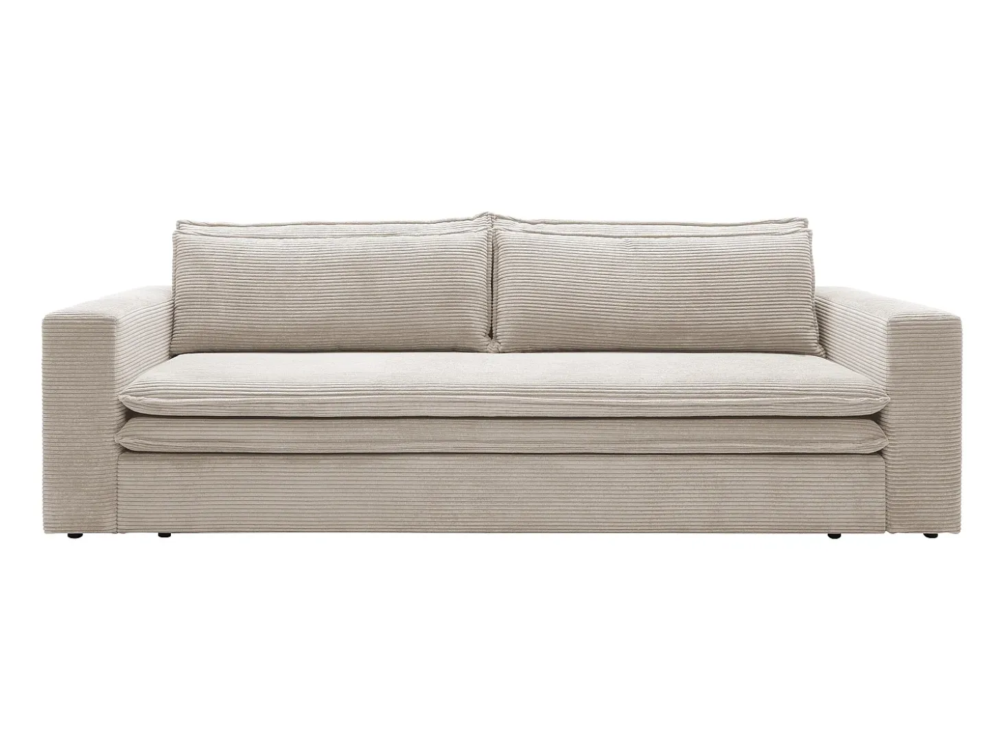 Sofá convertible de 3 plazas TILIA en pana color crema