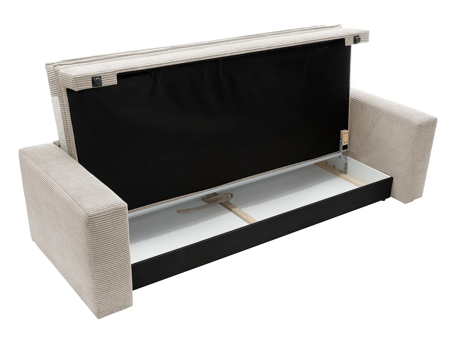 Sofá convertible de 3 plazas TILIA en pana color crema