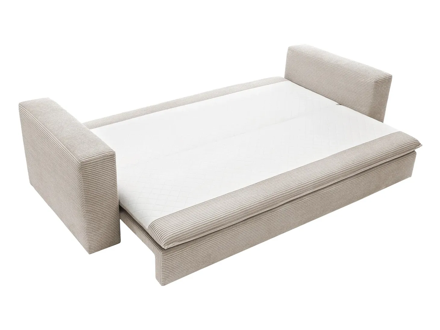 Sofá convertible de 3 plazas TILIA en pana color crema